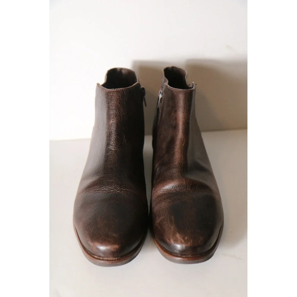 J Jill Melodie Double Wrap Brown Leather Ankle Bootie Womens 11 Boho Antique